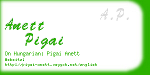 anett pigai business card